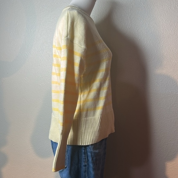Philosophy Preppy Yellow Tonal Striped Crew Neck Soft Knit Sweater Women’s Sz M - Picture 8 of 16